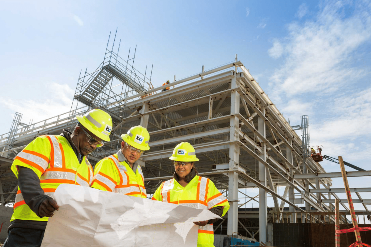 Construction team on site